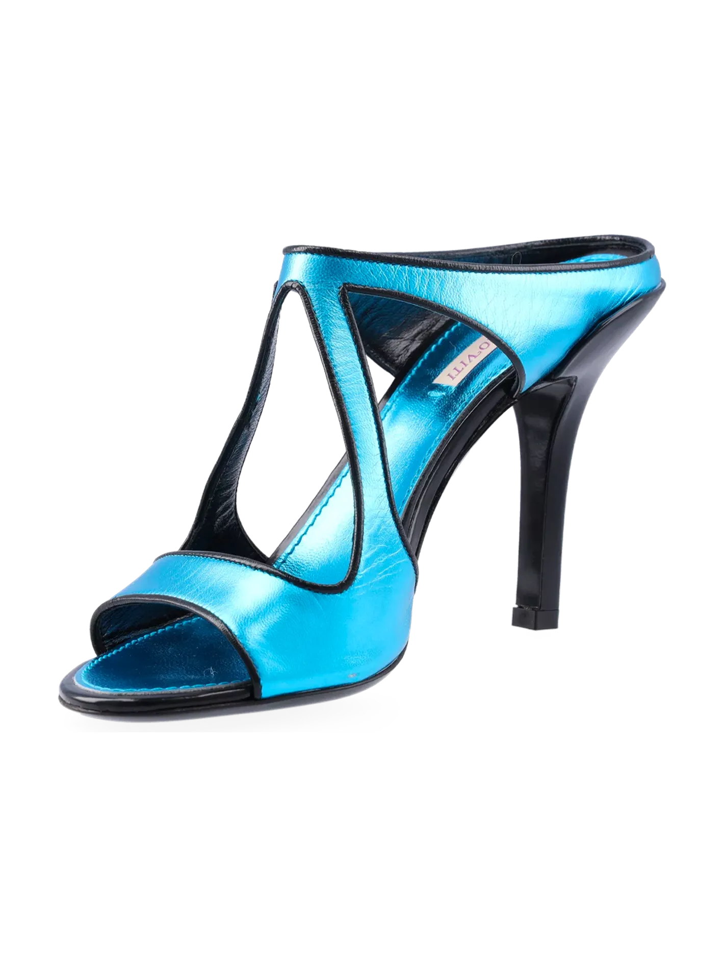 metallic-effect 110mm cut-out sandals