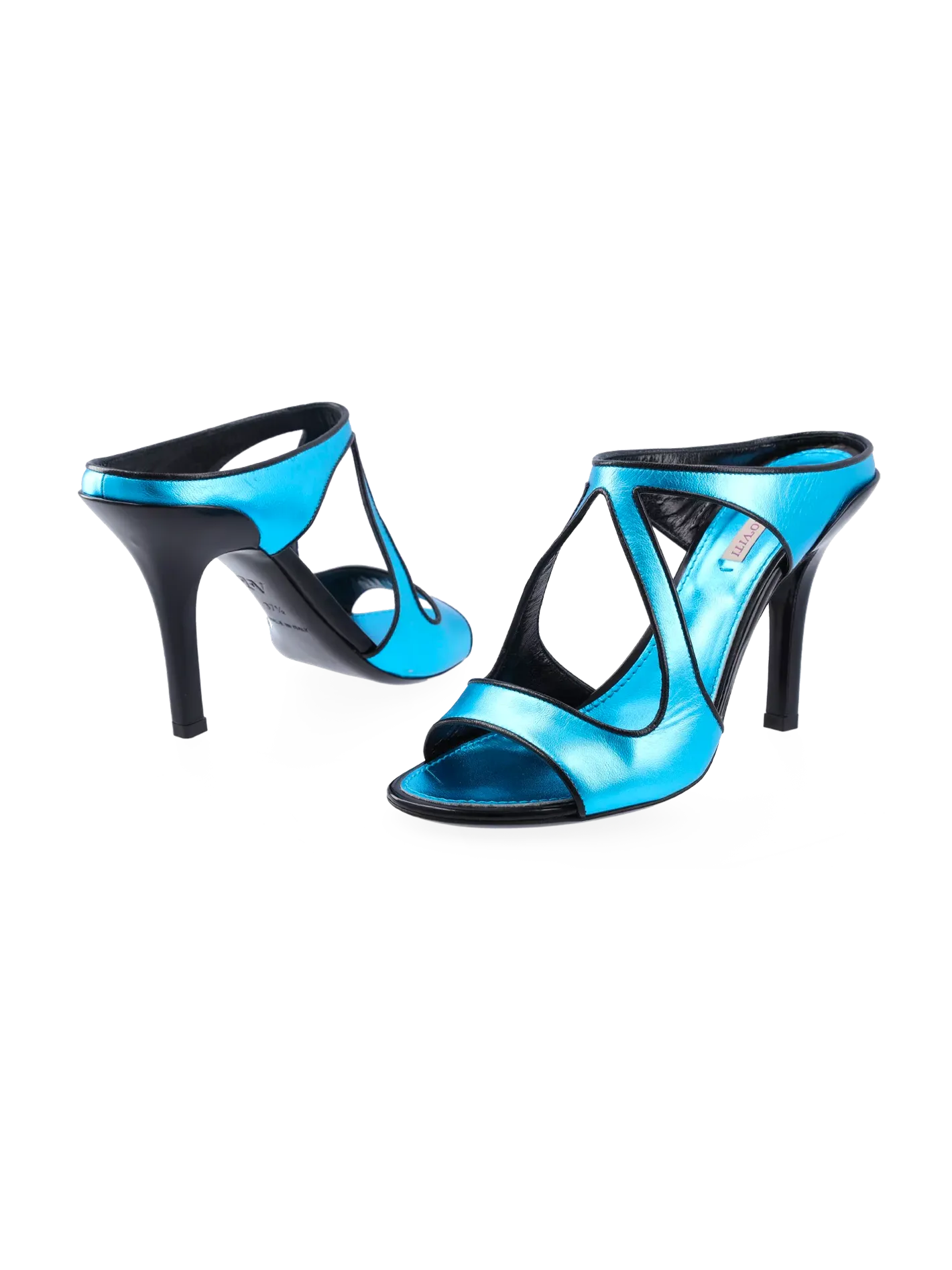 metallic-effect 110mm cut-out sandals