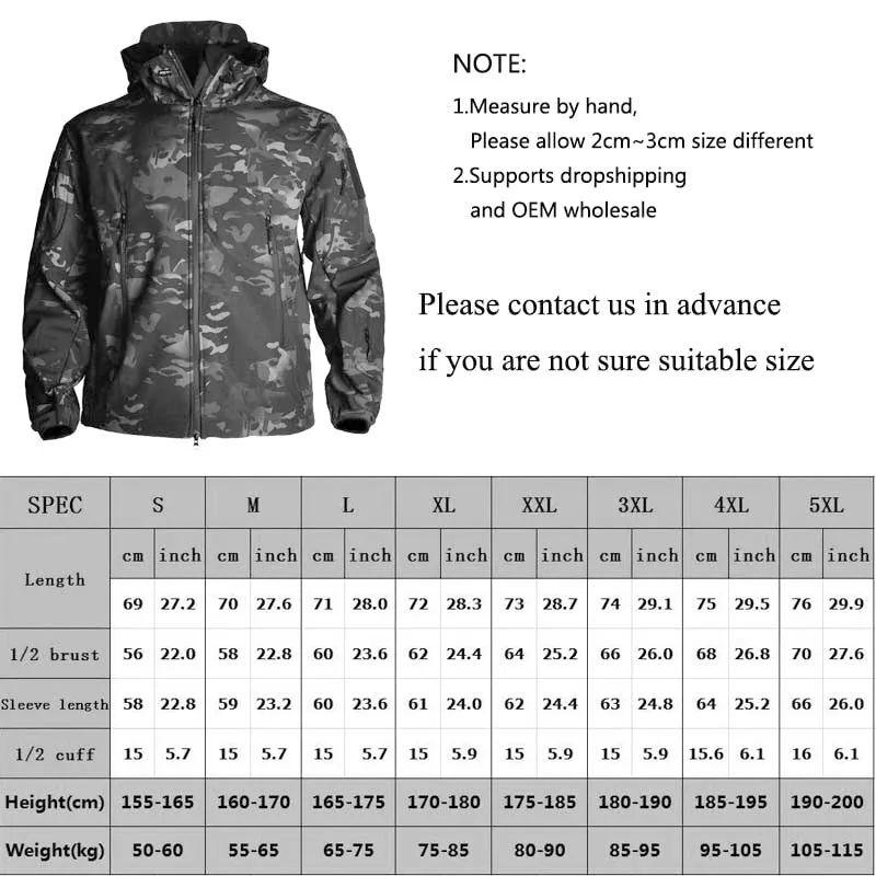 Nsqured "Tactical Camo Shield" Men's Military Fleece Jacket