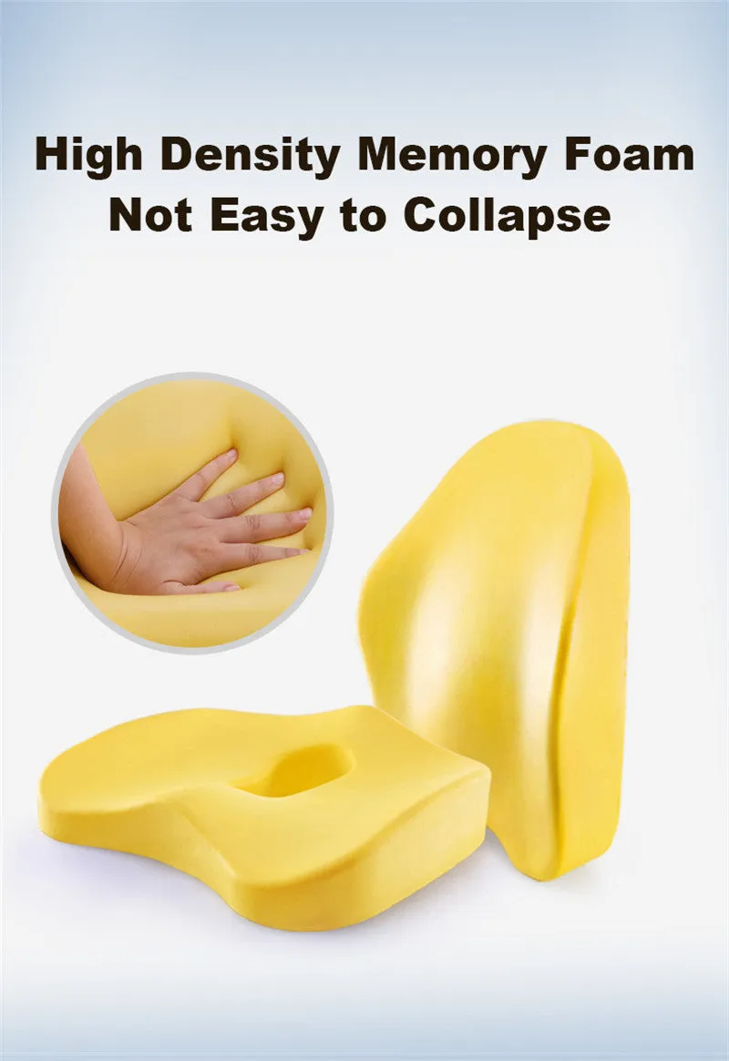 Office Chair Memory Foam Cushion Pillow Set