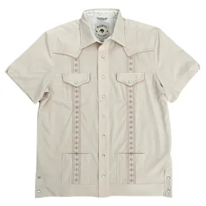 Pearl Snap Guayabera Performance Shirt--Sandstorm