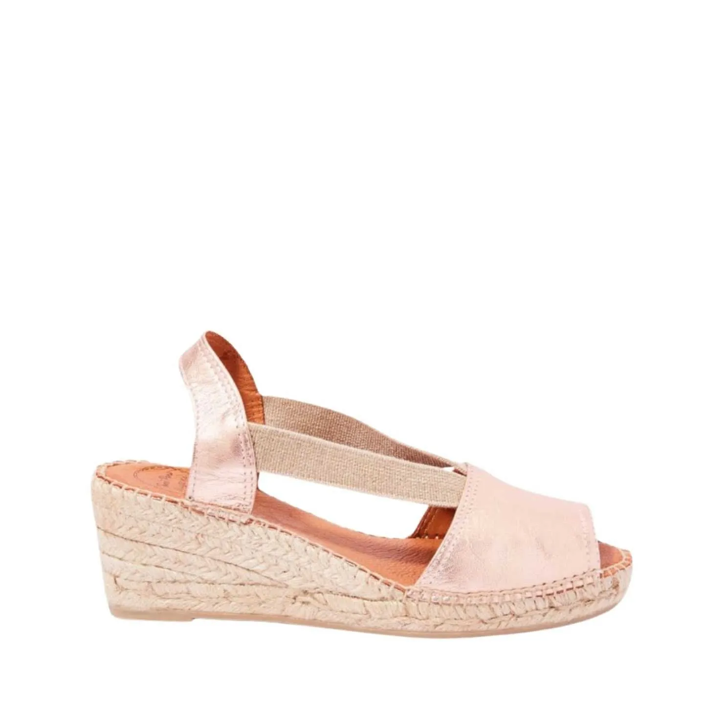 Plain Leather Wedge Espadrille for Women - Teide-P