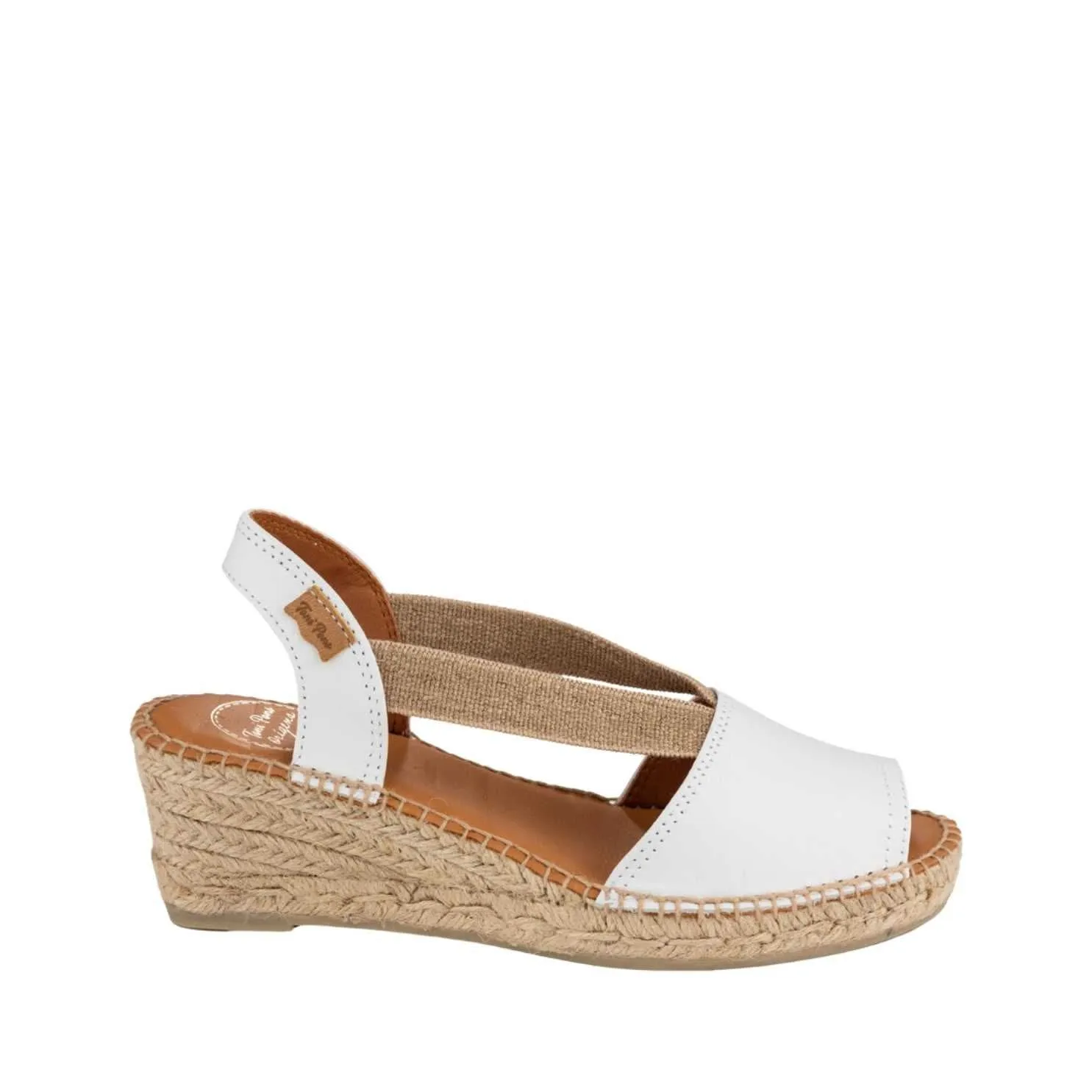 Plain Leather Wedge Espadrille for Women - Teide-P