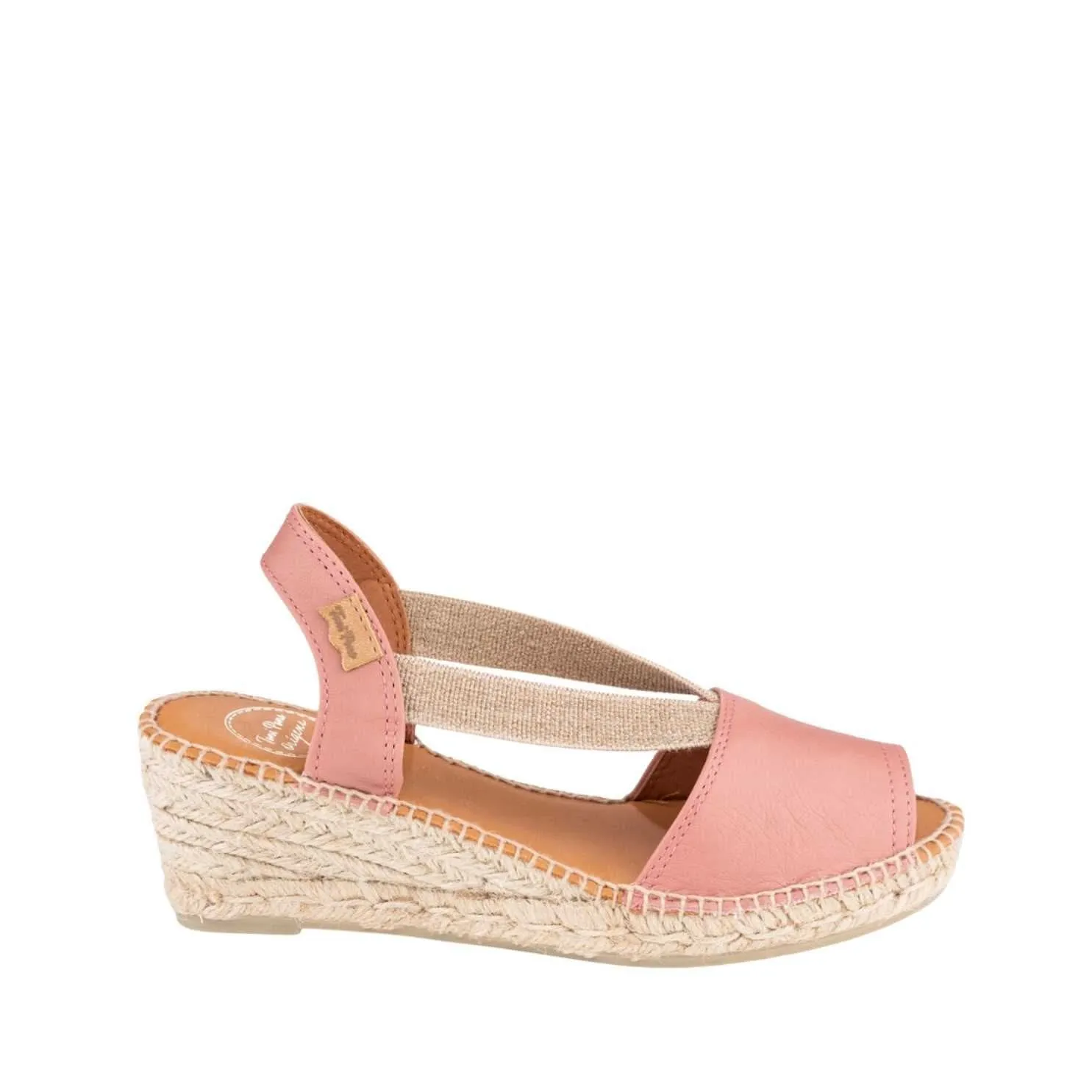 Plain Leather Wedge Espadrille for Women - Teide-P