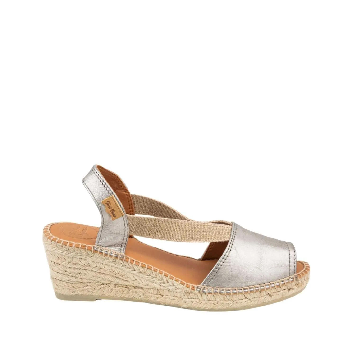 Plain Leather Wedge Espadrille for Women - Teide-P