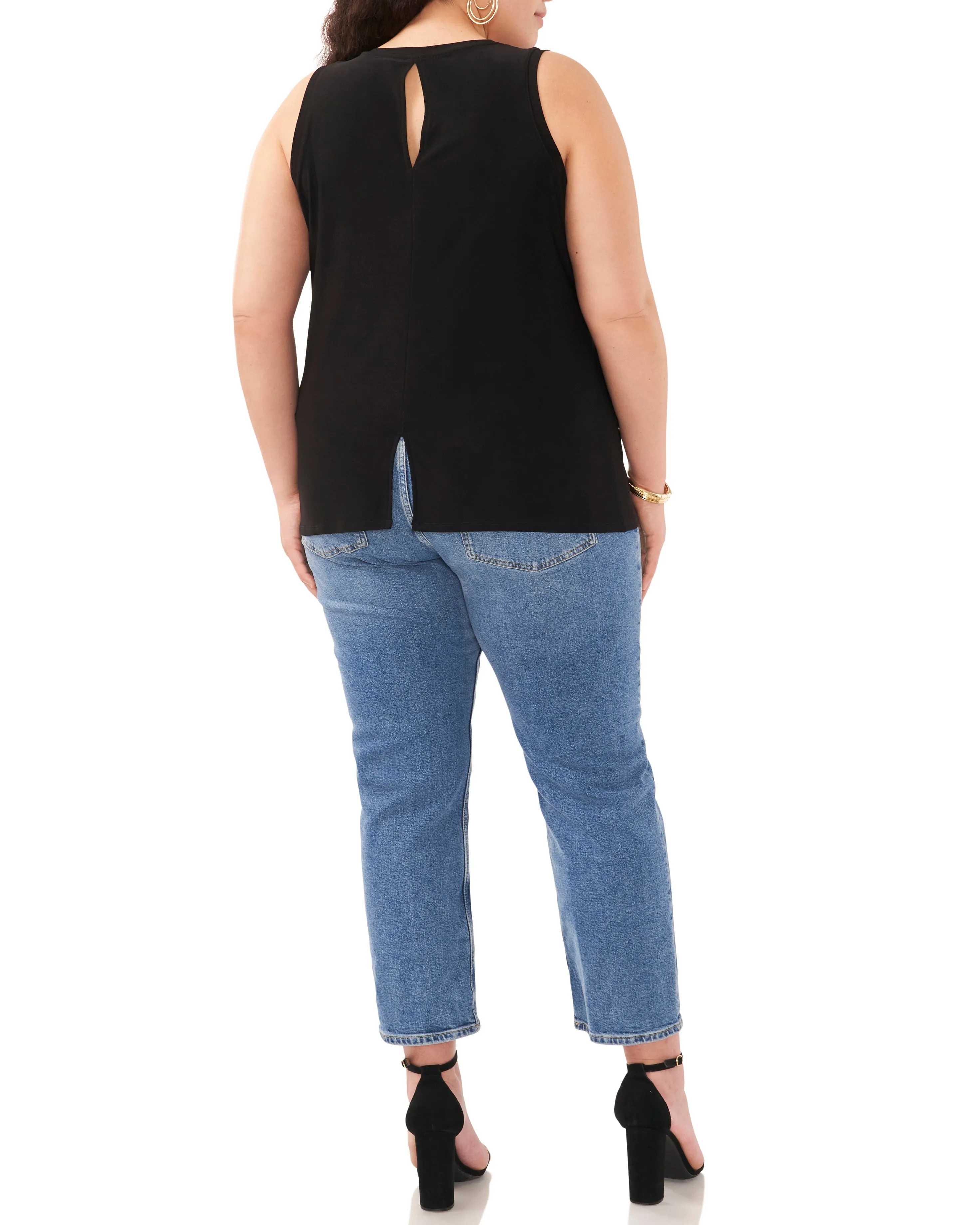 Plus-Size Back Keyhole Tank Top
