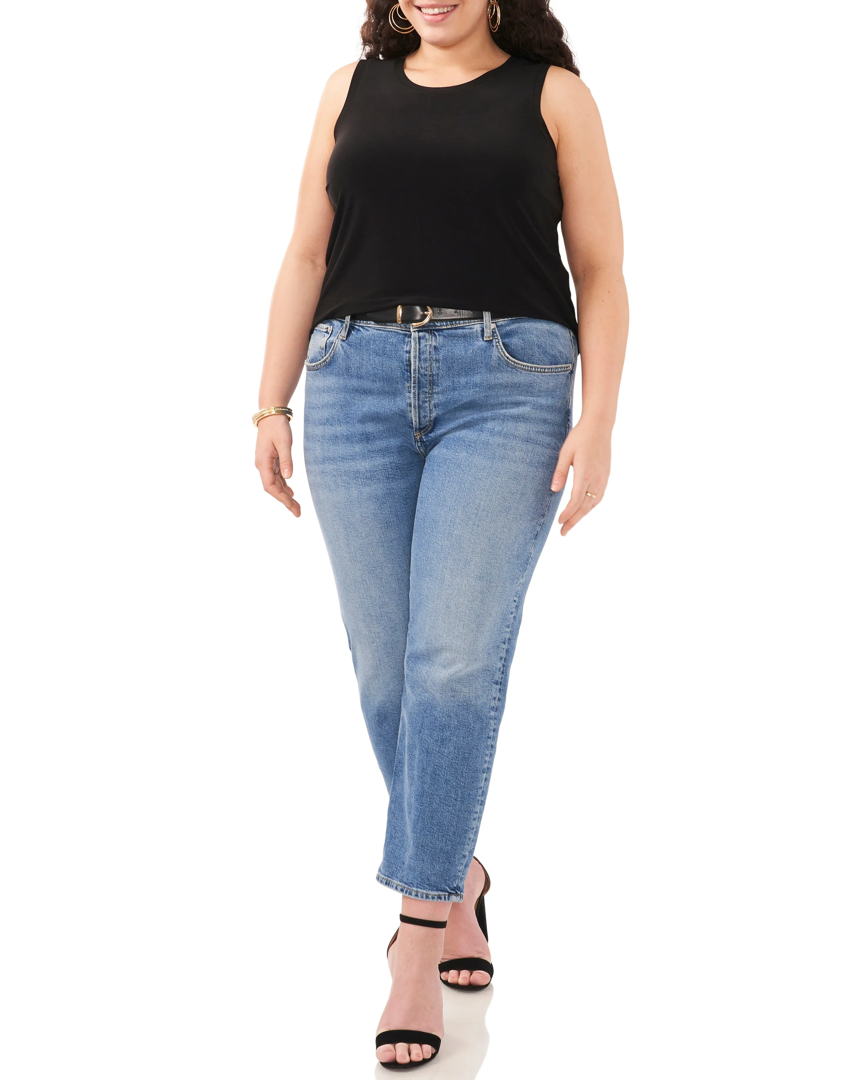 Plus-Size Back Keyhole Tank Top