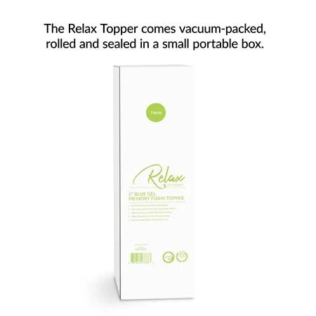 Relax Twin 2" Gel Memory Foam Mattress Topper