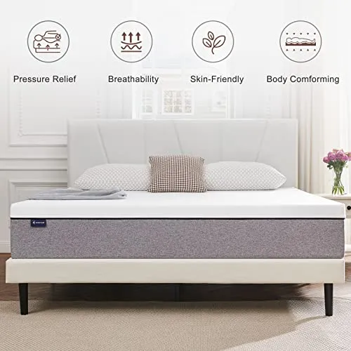 S SECRETLAND Twin Mattress, 8 inch Gel Memory Foam Mattress with Breathable Cover (Mattress Only) Medium Feels-Bed Mattress in a Box