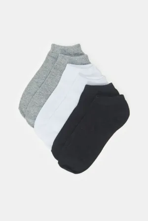 Senior Boys Assorted Ankle Length Socks (Pack Of 3)