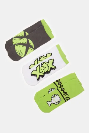 Senior Boys Assorted Xbox Ankle Socks Set (3 Pairs)