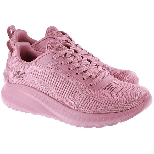 Skechers Trainers Womens Bobs Sports Squad Chaos Face Off Raspberry