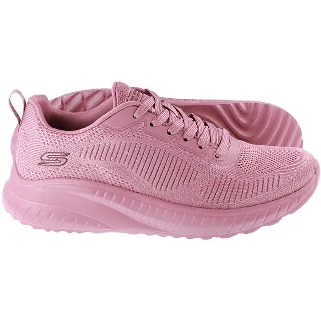 Skechers Trainers Womens Bobs Sports Squad Chaos Face Off Raspberry