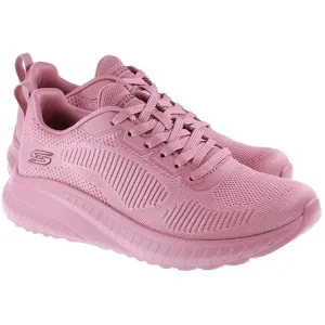 Skechers Trainers Womens Bobs Sports Squad Chaos Face Off Raspberry