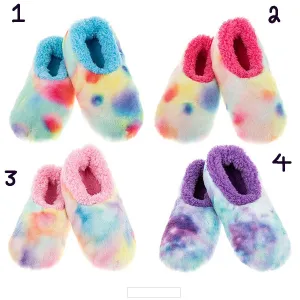 Snoozies Medium Tie Dye Cotton Candy Slippers (Choice of 4)