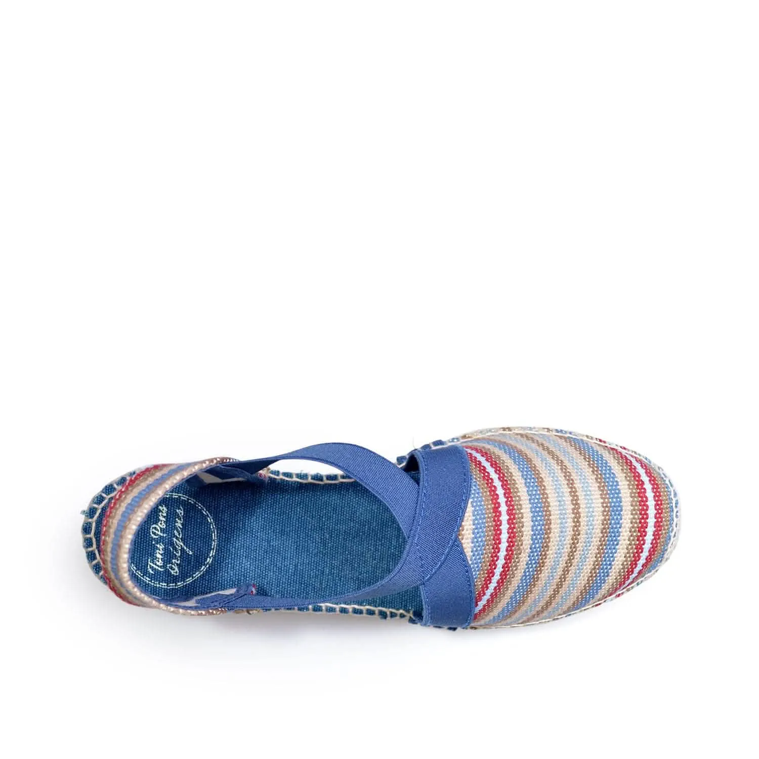 Striped Cotton Blend Wedge Espadrille for Women - Tarbes