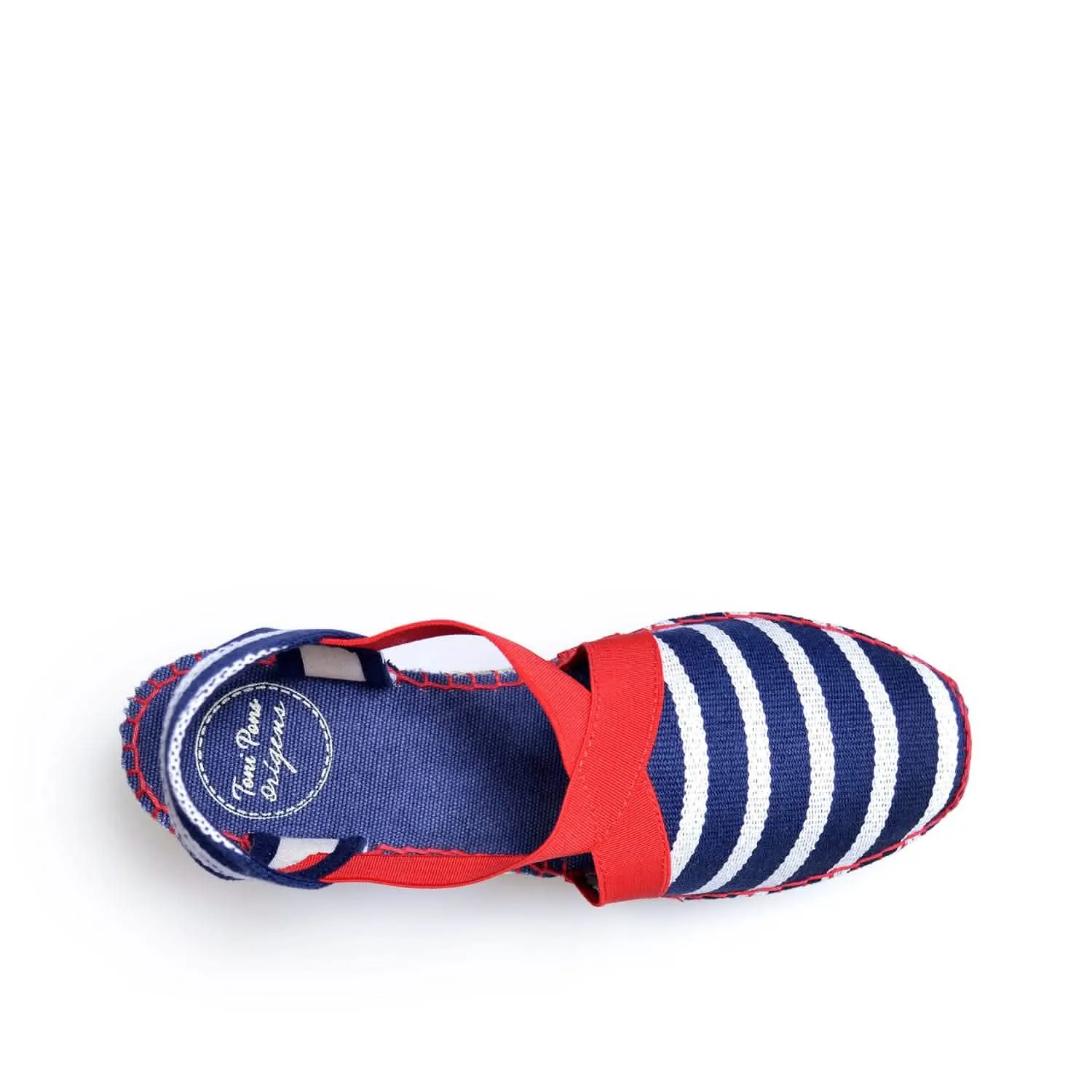 Striped Cotton Blend Wedge Espadrille for Women - Tarbes