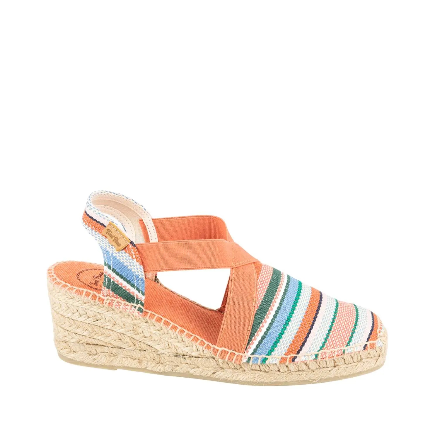Striped Cotton Blend Wedge Espadrille for Women - Tarbes