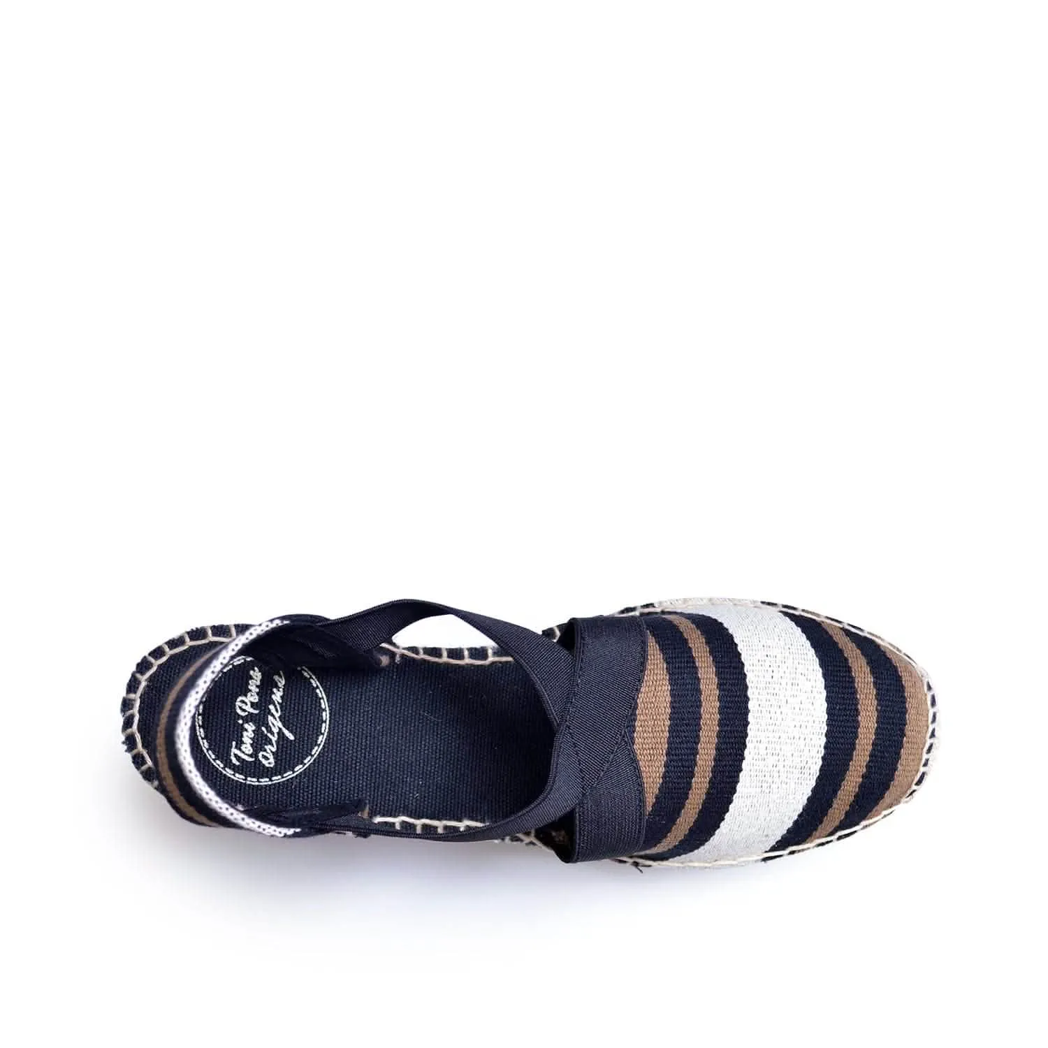 Striped Cotton Blend Wedge Espadrille for Women - Tarbes