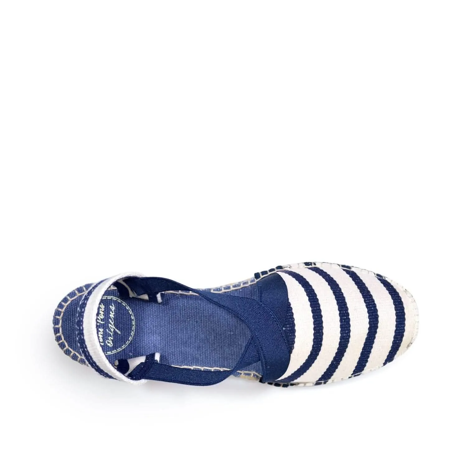 Striped Cotton Blend Wedge Espadrille for Women - Tarbes