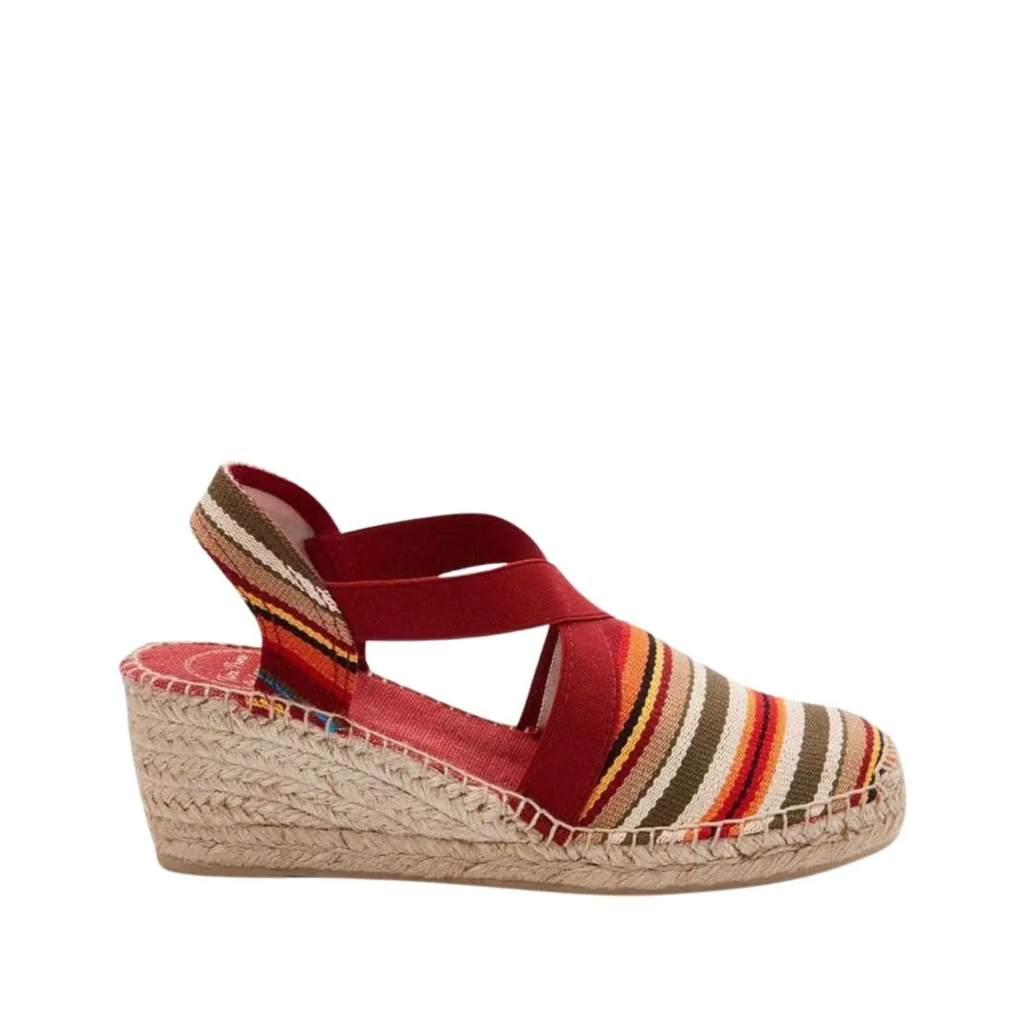 Striped Cotton Blend Wedge Espadrille for Women - Tarbes