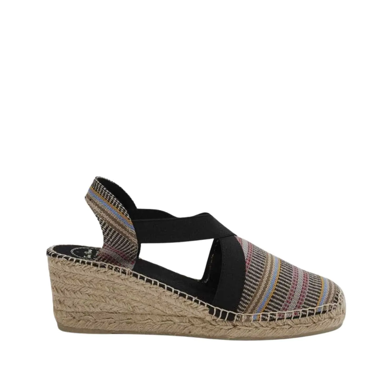 Striped Cotton Blend Wedge Espadrille for Women - Tarbes