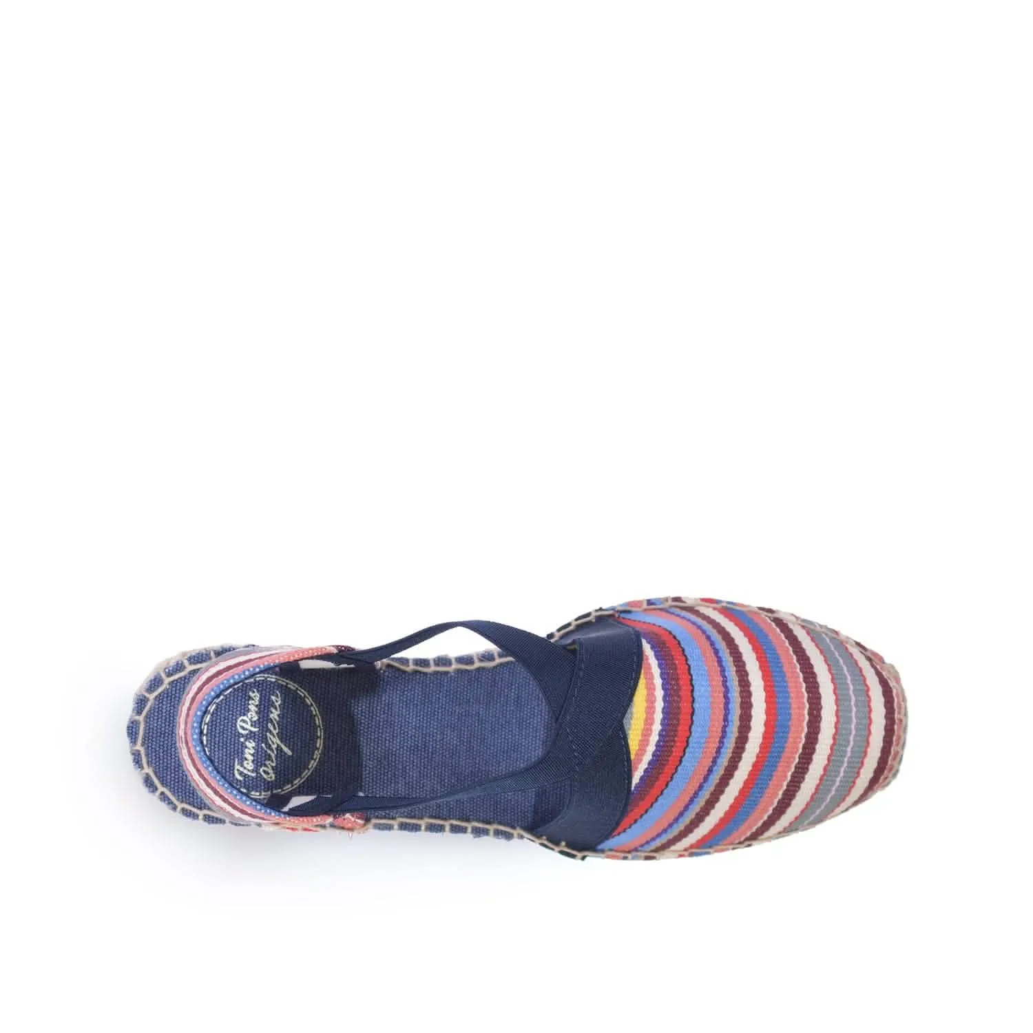 Striped Cotton Blend Wedge Espadrille for Women - Tarbes