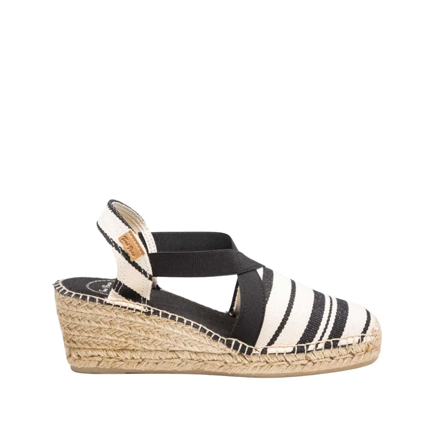 Striped Cotton Blend Wedge Espadrille for Women - Tarbes