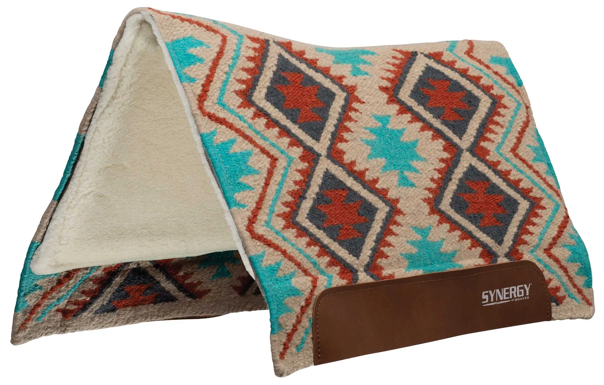 Synergy Flex Contoured Performance Saddle Pad, Merino Fleece Lined, 33"x38", Firestorm