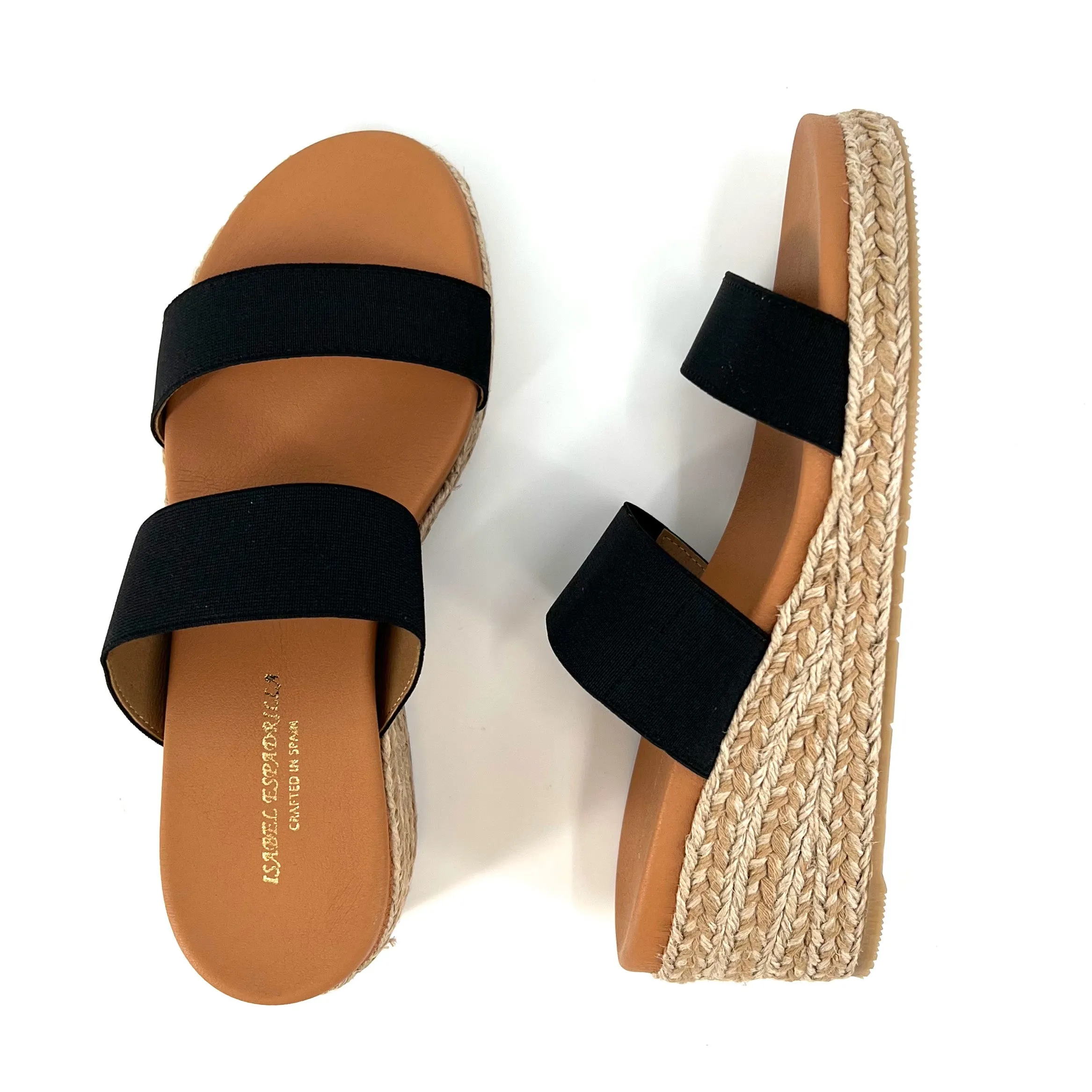 The Elastic 2 Band Espadrille in Black