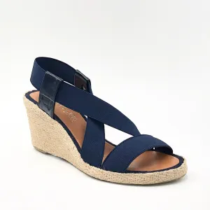 The Elastic Espadrille Sandal in Navy