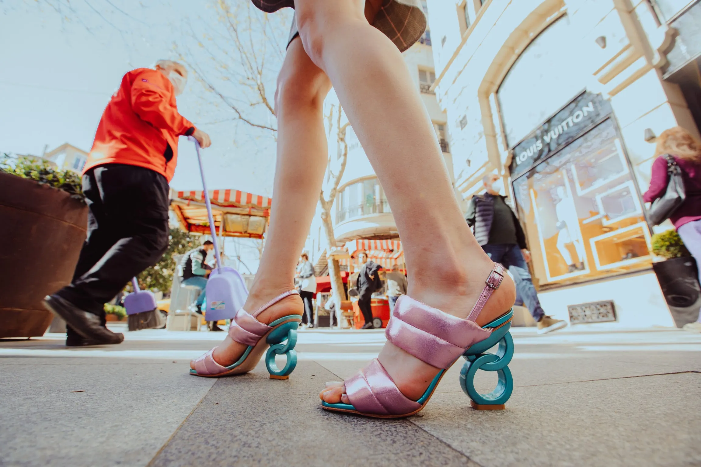 The Zambra Lilac Puffer Leather Women Sandal