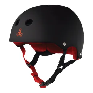 TRIPLE 8 SWEATSAVER HELMET BLACK RUBBER/RED