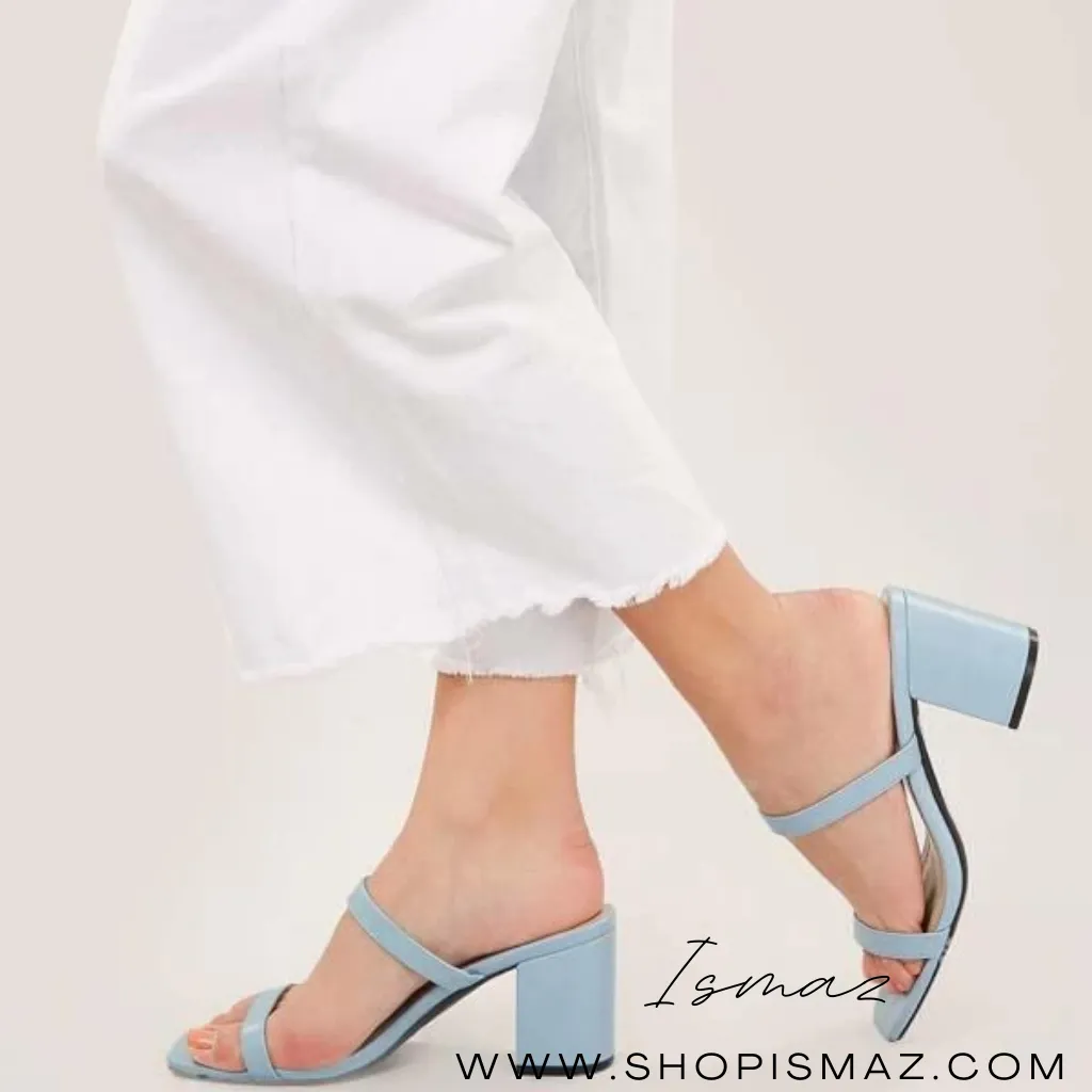 Twin Strap Block Heel Sandals