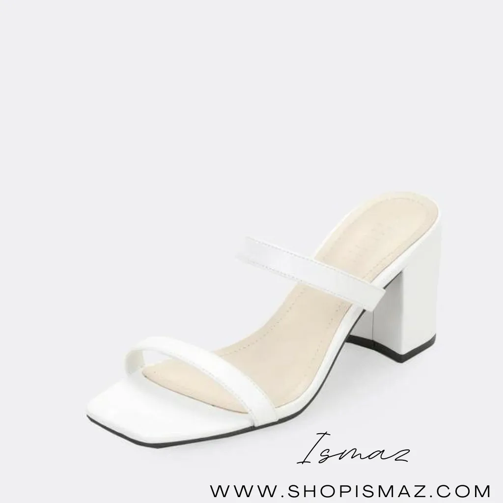 Twin Strap Block Heel Sandals