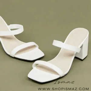 Twin Strap Block Heel Sandals