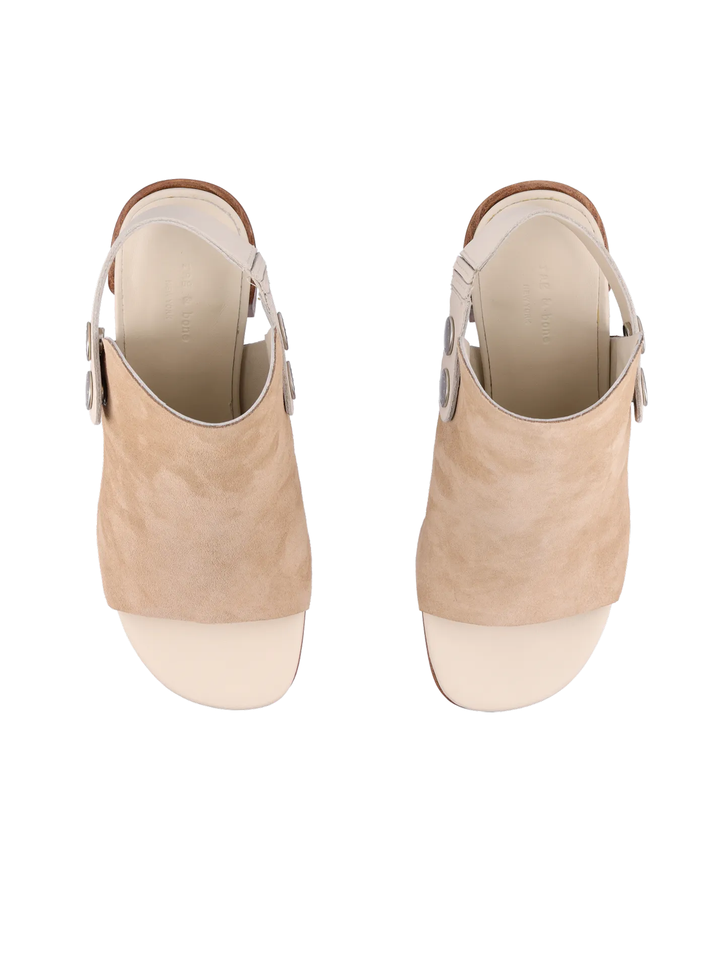 two-tone block-heel sandals