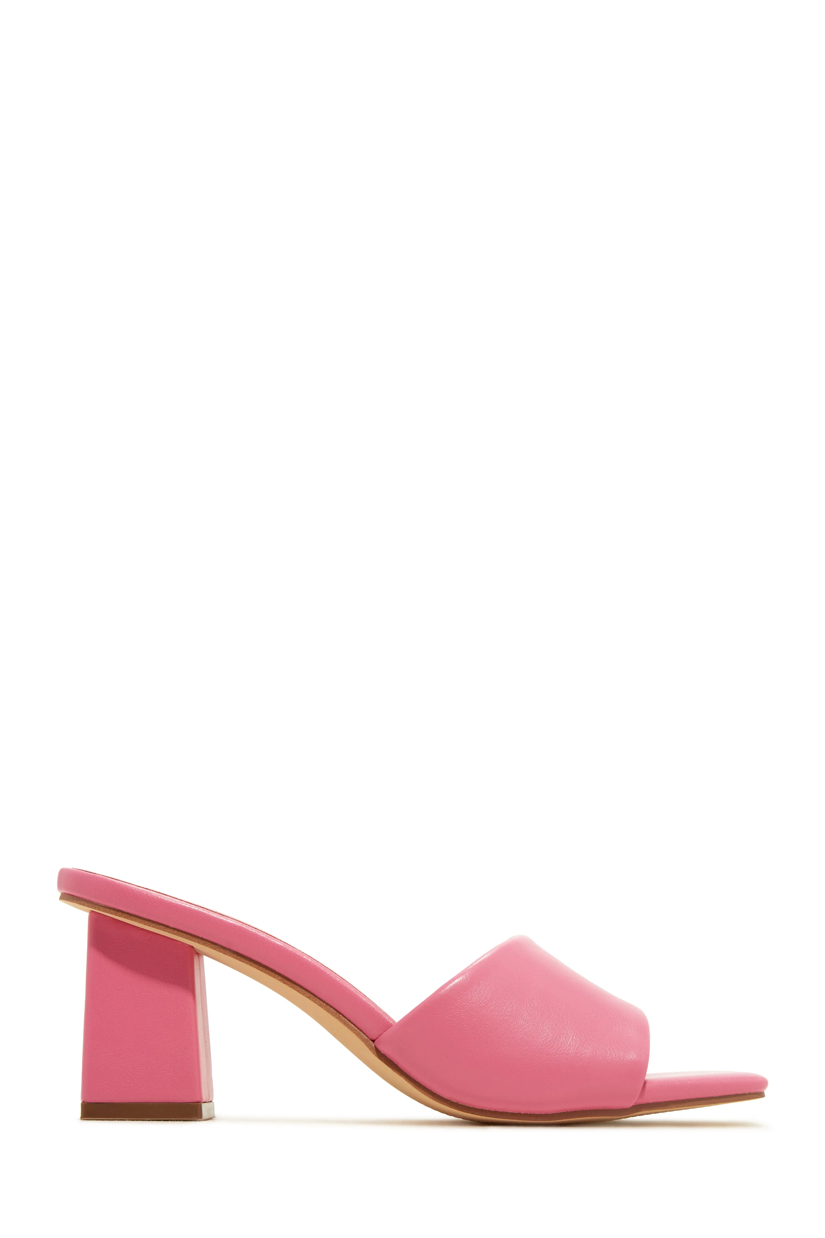 Valentine Block Heel Mules - Nude