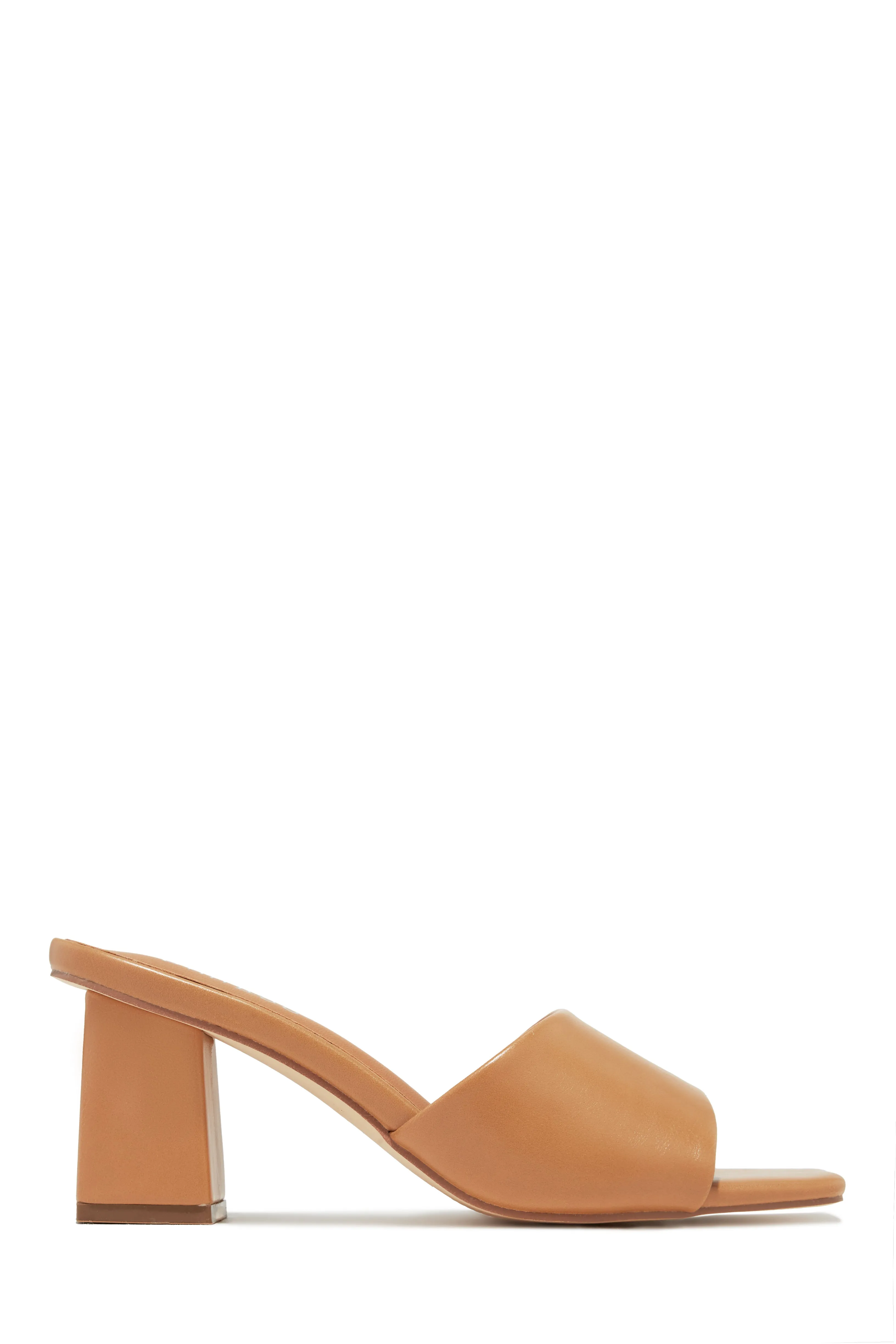 Valentine Block Heel Mules - Nude