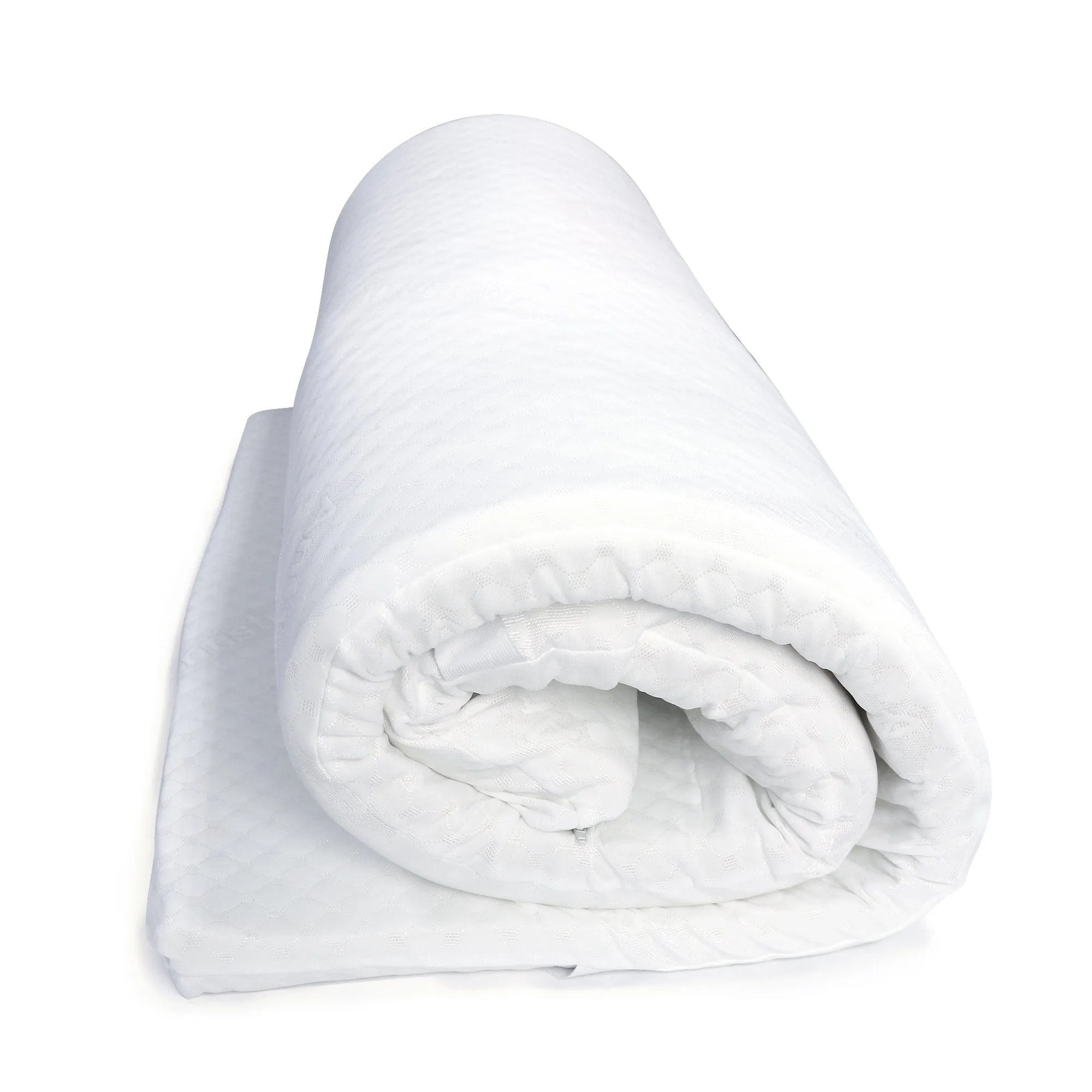 White Memory Foam Mattress Topper - 200x200 with 5cm Thickness