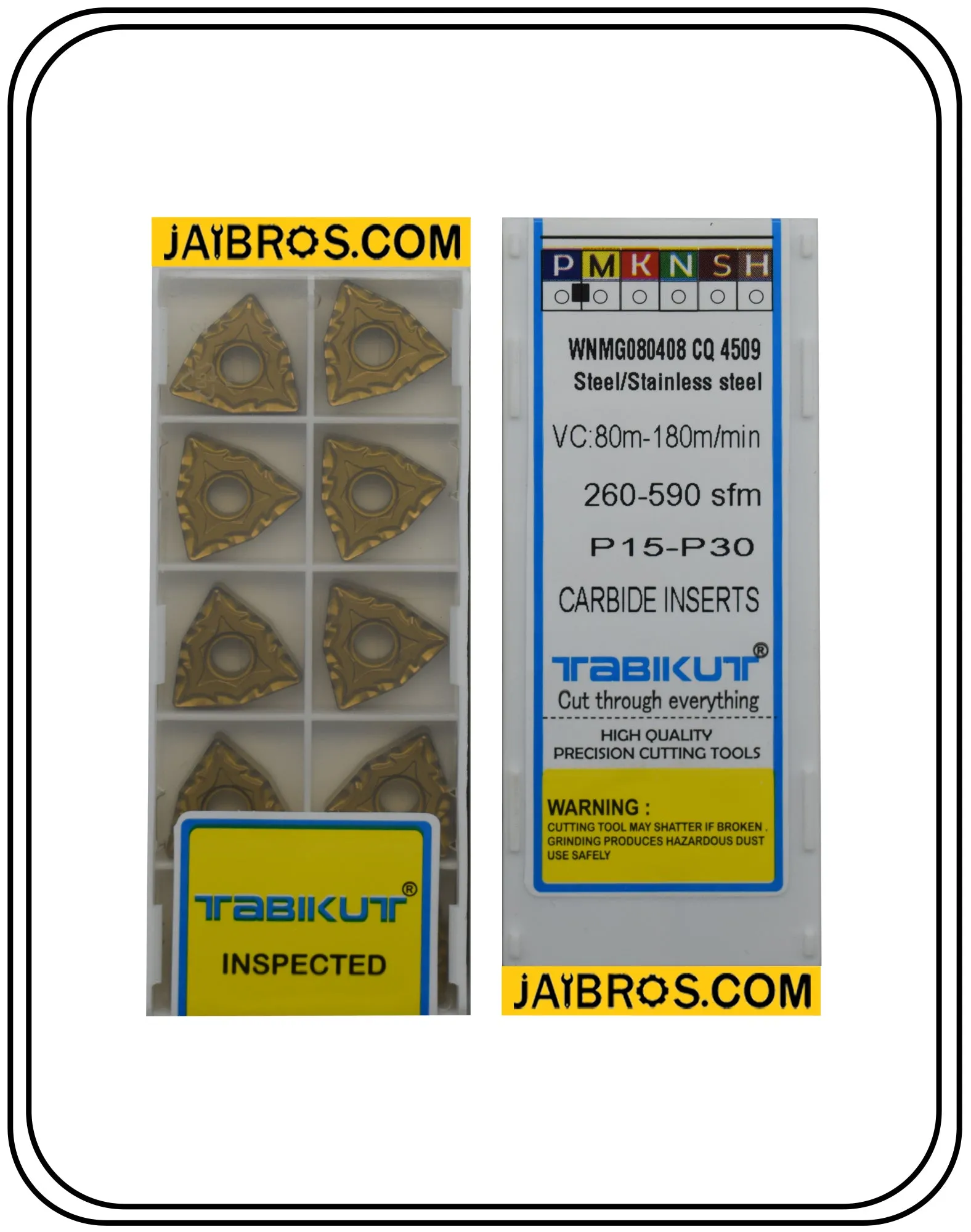 WNMG080404/08 CQ 4509 Chipbreaker Insert Steel Grade Of Tabikut Pack Of 10