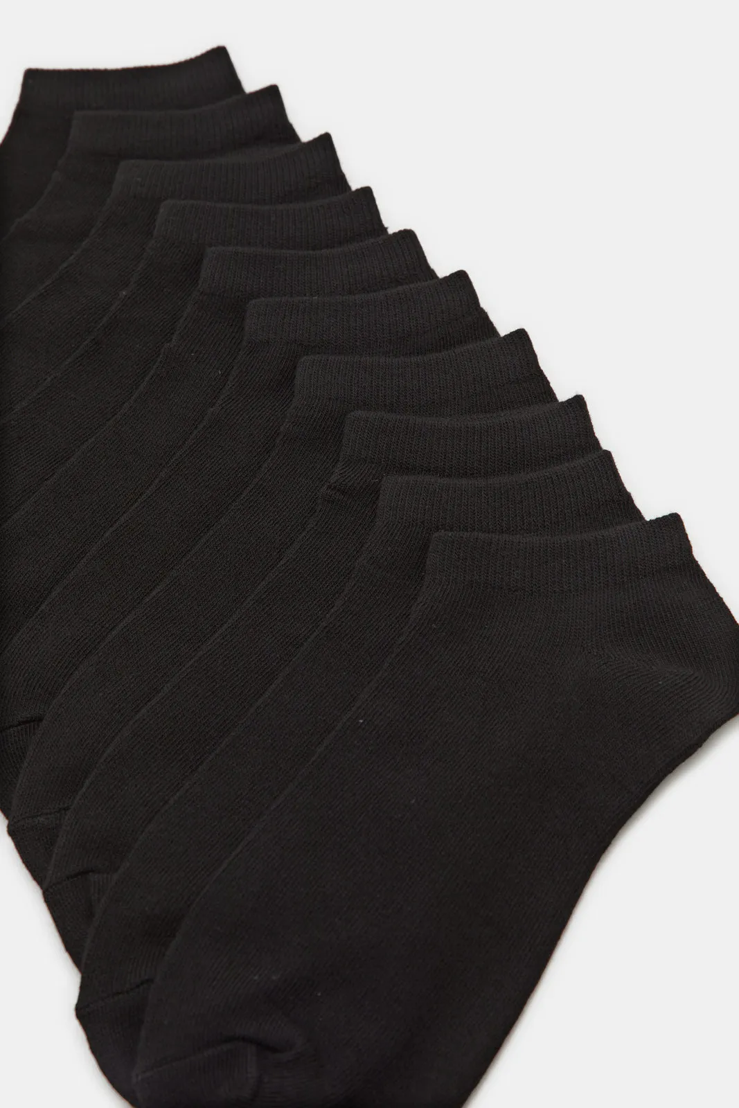 Women Black Basic Ankle Box Socks (10 Pairs)