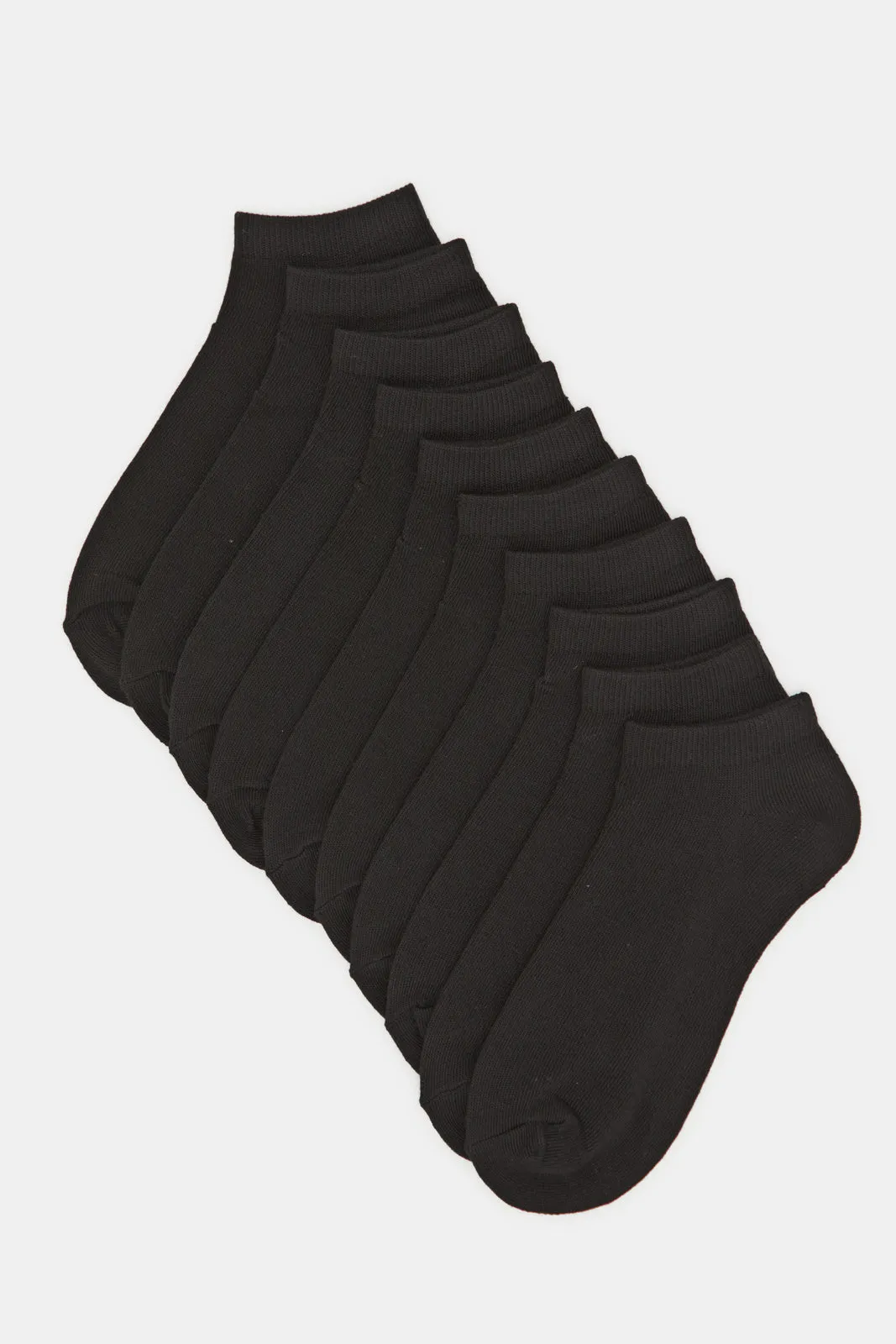 Women Black Basic Ankle Box Socks (10 Pairs)