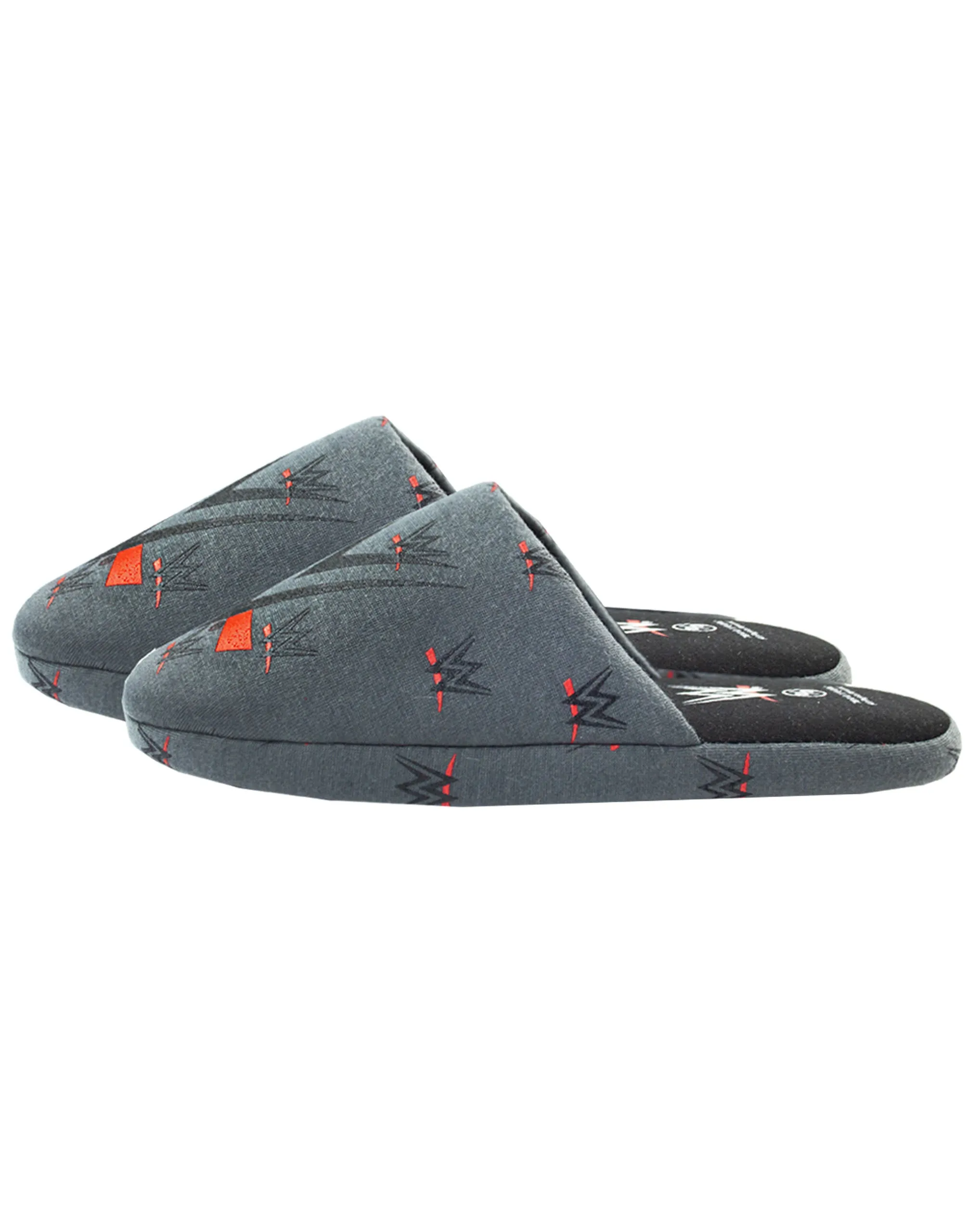 WWE Boy's Logo Polyester Black House Slip-on Kids Slippers