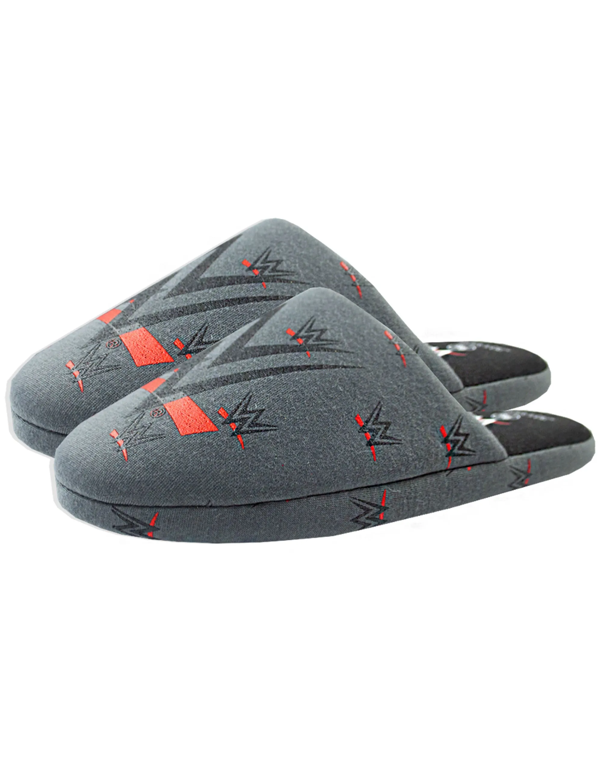 WWE Boy's Logo Polyester Black House Slip-on Kids Slippers