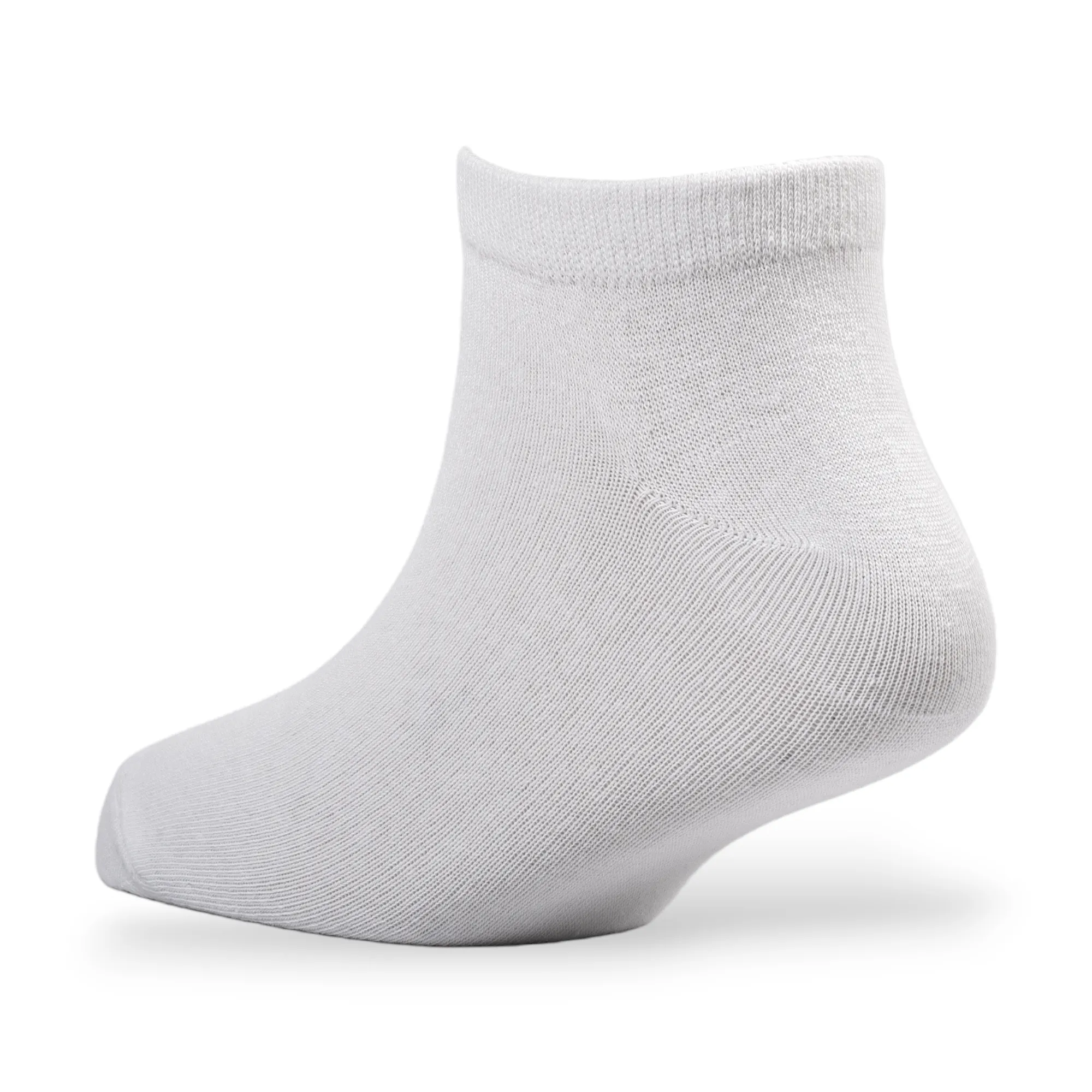 Young Wings Men's White Colour Cotton Fabric Solid Low Ankle Length Socks - Pack of 5, Style no. 1100-M1